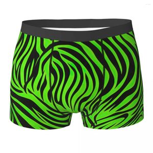 Onderbroek lijn groene zebra ondergoed streep print pouch boxers shorts patroon briefs zachte mannen slipje plus maat 2xl