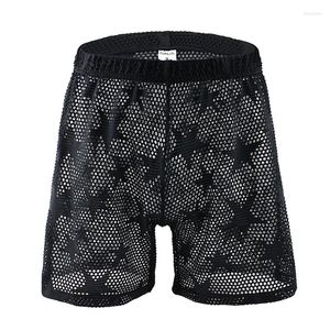 Onderbroek lange bokser man snel droge droge heren slipjes mesh shorts mannen sexy u zak ondergoed bikini mannelijke lingerie