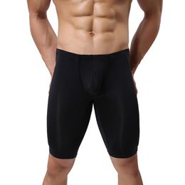 Caleçon Long Boxers Hommes Boxer Pour Coton Doux Respirant Hommes Sexy Mode Simple Pur Sous-Vêtements Sous-Vêtements Ajustés # 3G