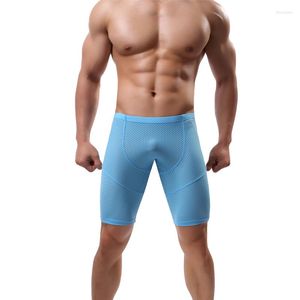 Calzoncillos Pantalones cortos de pierna larga Boxer Ropa interior sexy para hombre Bragas Fitness Transpirable Deportes de alta calidad Correr Hasta la rodilla