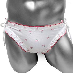 Onderbroek Mooie Leuke Lolita Sissy Slipje Kawaii Prinses Side Tie Cherry Ruffle Heren Ondergoed Korte Sexy Gay Lingerie Mannelijke