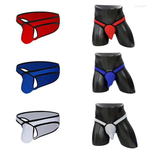 Sous-vêtements taille basse hommes slips sous-vêtements sexy coton Cueca Tanga Homme élasticité creux respirant doux