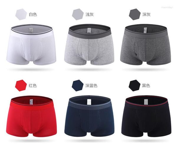 Calzoncillos M-5XL 6XL Boxers para hombres Tamaño grande Hombres Ropa interior de algodón Gordo Masculino Mediados de cintura Frente Agujero abierto Gay Unerwear