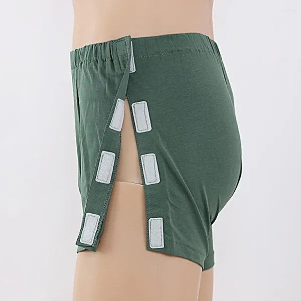 Calzoncillos M-XXXL Pantalones de enfermería Lado abierto Cierre de cinta Cierre de alta elasticidad Fácil de poner en calzoncillos para hombres Ropa interior para hombres para