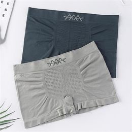 Onderbroek magnetische heren slipjes hoge elastische bijenkorf ademende comfortabele platte broek mannen middelste taille boksers ondergoed ondergoed