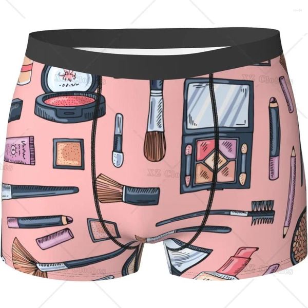 Calzoncillos maquillaje rosa ropa interior divertida para hombres calzoncillos bóxer elasticidad ligera pantalones cortos masculinos novedad regalo elegante para hombres niños