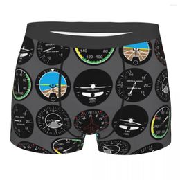 Caleçon Homme Cool Aviation Avion Vol Instruments Sous-Vêtements Boxer Briefs Hommes Breathbale Shorts