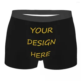Onderbroek mannelijk cool aangepast je po -logo tekst print ondergoed ontwerp hier diy bokser briefs zachte shorts slipje