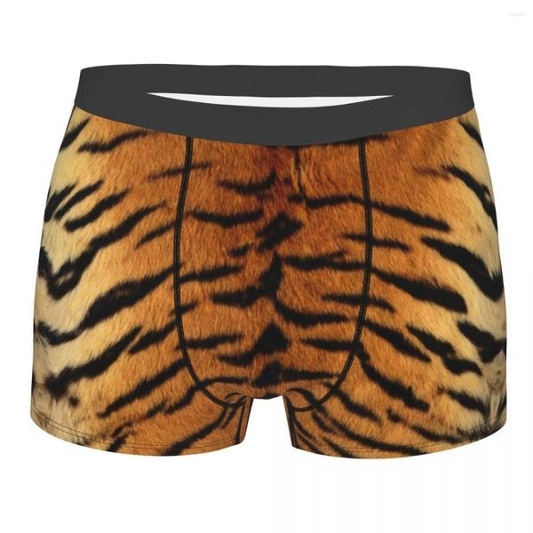 Caleçon mâle Cool sibérien tigre léopard fourrure Texture motif sous-vêtement Tropical Animal sauvage Boxer slips doux Shorts culotte