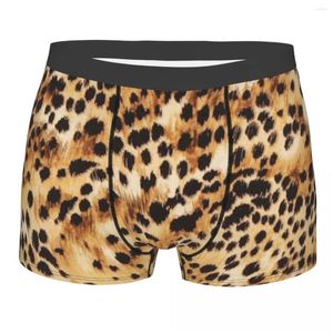 Caleçon homme mode peau de léopard sous-vêtements Faux Animal fourrure cuir Texture Boxer slips Stretch Shorts culottes