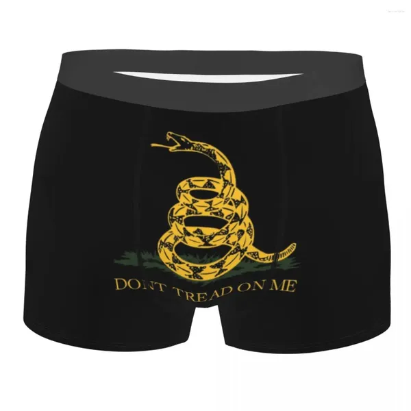 Calzoncillos Hombre Moda Libertarian Gadsdens Bandera Ropa Interior Boxer Calzoncillos Hombres Pantalones Cortos Estirados Bragas