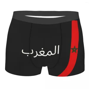 Calzoncillos Hombre Moda Marruecos Bandera Ropa Interior Marroquí Patriótico Boxer Calzoncillos Pantalones Cortos Suaves Bragas