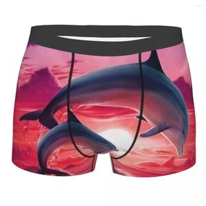 Onderbroek mannelijke mode zonsondergang dolfijnen dansers ondergoed bokser briefs heren adembal shorts