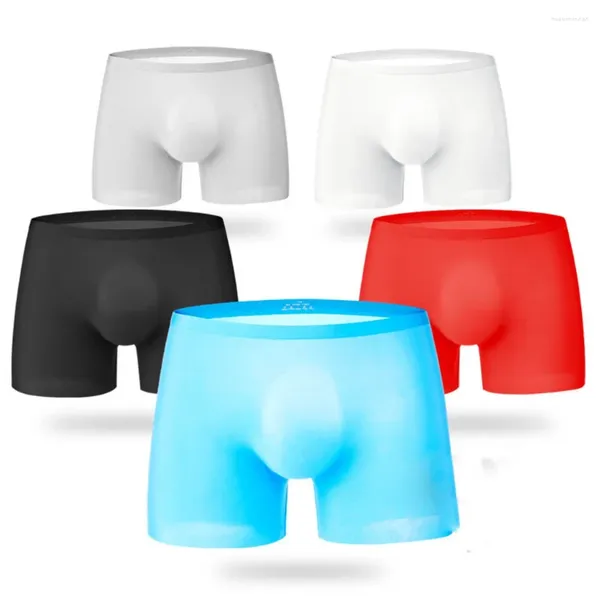 Calzoncillos Bragas masculinas Ropa interior de algodón para hombres Calzoncillos transpirables de seda de hielo sin costuras 3d de una pieza Boxer