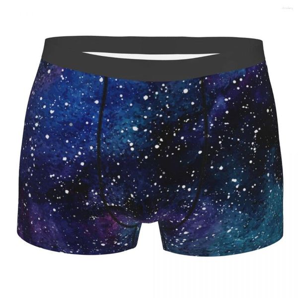 Calzoncillos Bragas masculinas Ropa interior para hombres Boxer Acuarela Galaxy Cielo nocturno con estrellas Pantalones cortos cómodos