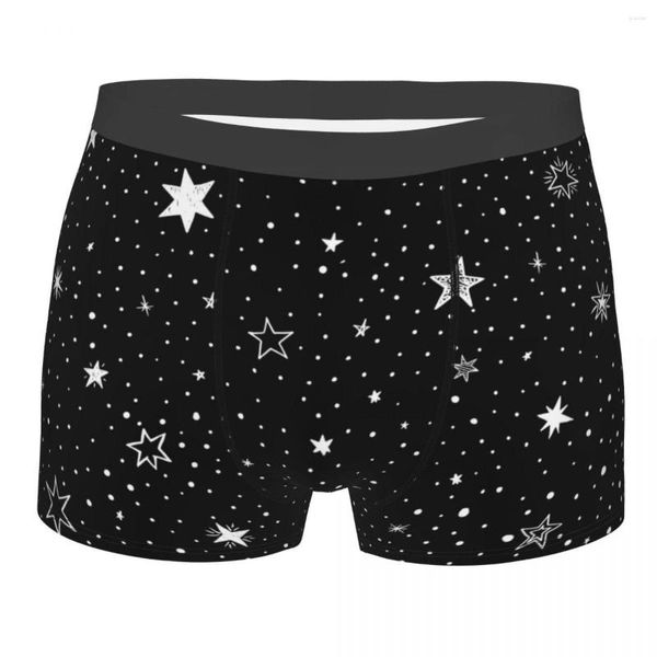 Calzoncillos Bragas masculinas Ropa interior para hombres Boxer Estrellas negras Pantalones cortos cómodos