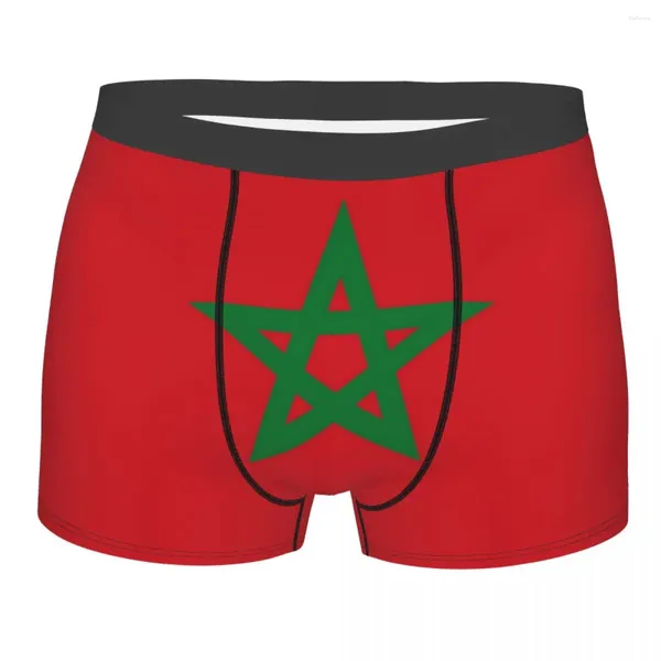 Calzoncillos Hombre Sexy La Bandera De Marruecos Ropa Interior Marroquí Patriótico Boxer Calzoncillos Estiramiento Pantalones Cortos Bragas