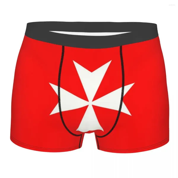 Caleçons maltais croix drapeau boxer shorts pour hommes impression 3D mâle amalfi sous-vêtements culottes slips doux
