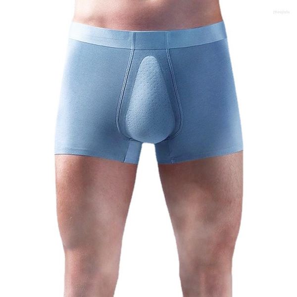 Caleçon Homme 3D Entrejambe Boxers Latex Pénis Pouch Sous-Vêtements Respirants Sans Couture Modal Cuivre Anti-Bactérienne Lingerie Ropa Intérieur Hombre