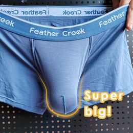 Calzoncillos Hombre Bulge Bolsa Ropa interior Súper grande U-Concex Boxers Elástico Modal Entrepierna Bolsillos Lencería Calzoncillos de cintura baja Mejora