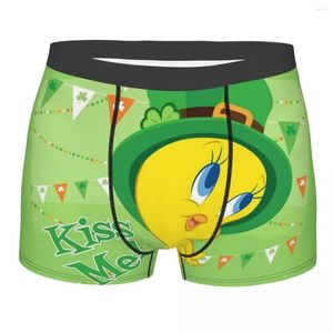 Caleçon homme mignon oiseau jaune Tweety sous-vêtements dessin animé Sexy Boxer slips Shorts culotte mâle doux S-XXL