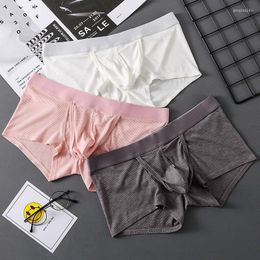 Onderbroek man voorkant open boksers met uitpuilende lul tas ademende penis zakje ondergoed gay verbeteren sexy lingerie ijs zijden erotische slip