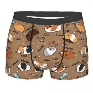 Caleçon Homme Kawaii cochon d'inde Animal sous-vêtements Sexy Boxer Shorts culotte Homme doux grande taille imprimé Polyester