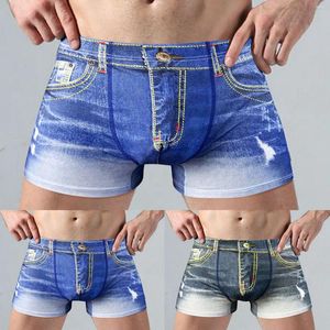 Sous-vêtements Homme Sexy Jeans Boxer Slips Taille Moyenne Respirant Lavé Pantalon Court Hommes Confortable Sport Denim Shorts Bikini Sous-Vêtements Adultes