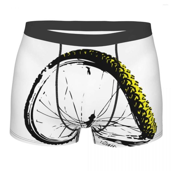 Calzoncillos hombre ruedas retorcidas rueda doblada MTB bicicleta de montaña ropa interior Sexy Boxer Shorts bragas Homme poliéster