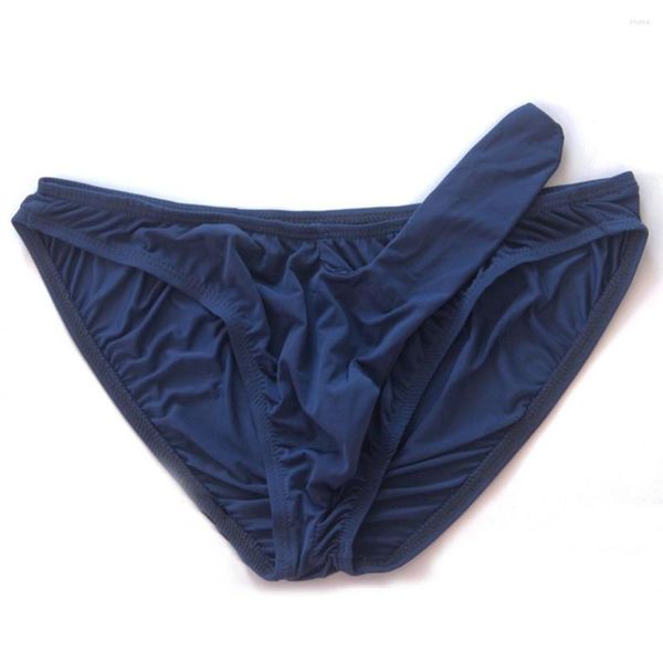 Slip homme sous-vêtements Sexy glace soyeux slips culotte mâle Gay pénis poche éléphant nez Jockstrap renflement taille basse doux