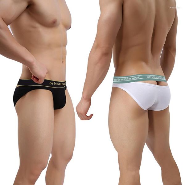 Calzoncillos ropa interior para hombre, calzoncillos sexis para hombre, calzoncillos calados en la espalda para hombre, calzoncillos de algodón Gay ajustados, transpirables, antideslizantes para hombre OR6106