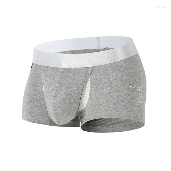 Sous-pants Homme sous-vêtements Couleur continue Coton Men Boxers Boîtres respirants Men's Sous-Wears Bulge Pouch Boxer Shorts Briefs Mâle