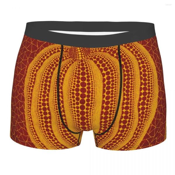 Caleçon Homme Yayoi Kusama Citrouille Sous-Vêtements Polka Esthétique Nouveauté Boxer Briefs Short Culotte Homme Doux