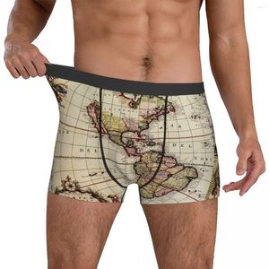 Sous-vêtements Carte des Amériques Sous-vêtements Vintage Custom DIY Trunk Trenky Hommes Respirant Shorts Briefs Cadeau d'anniversaire