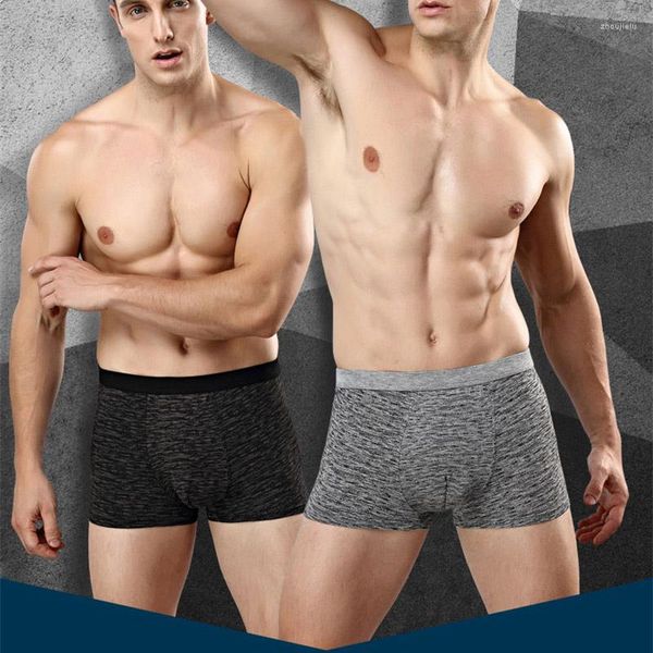Caleçon homme Boxer santé fibre de bambou hommes sous-vêtements respirant haute qualité grande taille confortable élastique Shorts pour homme