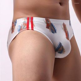 Onderbroek heren briefs gay ondergoed mode bedrukt mannelijk slipje sexy u convex lage taille bikini mannen ademende mesh jockstrap lingerie