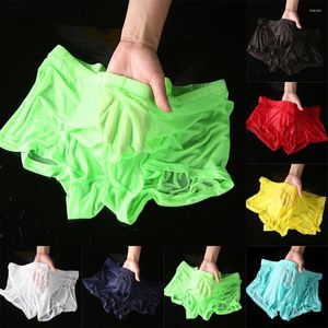 Caleçons Hommes Slips Humide Séduisant Sexy Boxers Mince Transparent Sous-Vêtements Shorts Gays Vêtements Sissy Culotte Mode Bas