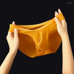 Onderbroek heren ijs zijden briefs slipje ondergoed ondergoed stringeren penis zakje heren g-string string string comfortabele zachte vaste kleur snel drogen