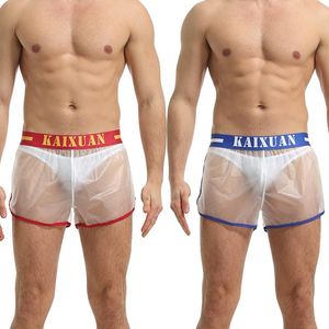 Calzoncillo de ropa interior transparente sexy para hombres troncos de natación de natación de playa boxeador de casa de moda alternativa alternativa