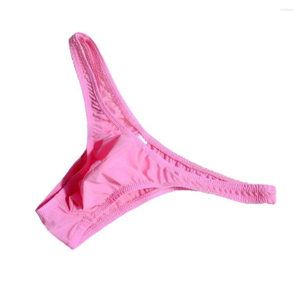 Caleçons Sous-vêtements sexy pour hommes Slips Jockstrap Penis Pouch Ice Silk Slips Sissy Panties Mesh Respirant Low Rise Men Bikini Cuecas