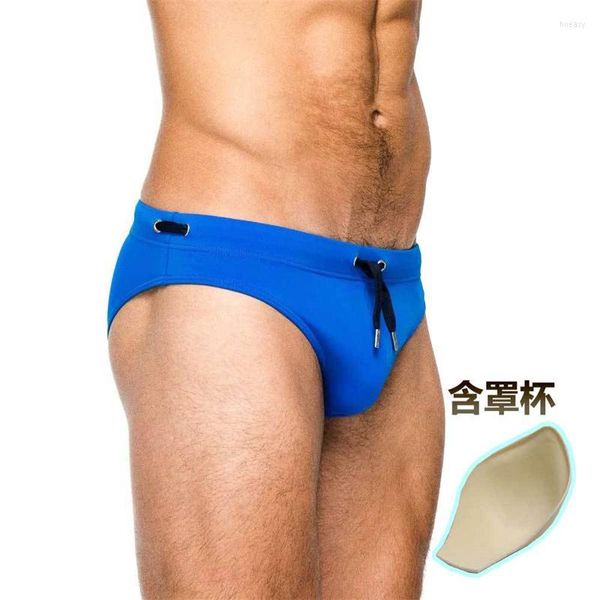 Calzoncillos para hombre, ropa interior sexy, calzoncillos masculinos de cintura baja, bragas transpirables de nailon, Bikini para hombre, resbalón para Hombre con almohadilla