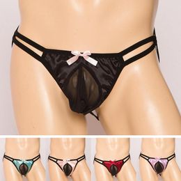 Sous-vêtements pour hommes Sous-vêtements sexy Sissy Strings Dentelle G-string Hommes Culottes Découpe String Érotique Lingerie Porno Respirant Slip taille basse