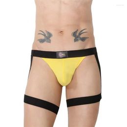 Caleçon homme sous-vêtement Sexy sangle ceinture de retenue discothèque collants garçons taille basse coton respirant slips quotidiens