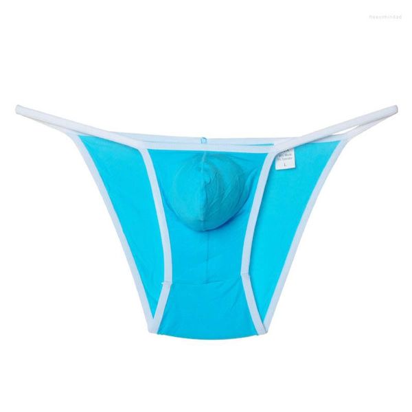 Calzoncillos de bikini suave para hombre, ropa interior, bolsa modal, breve cuerda lateral abierta