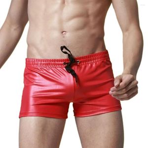 Caleçons Maillots de bain pour hommes Maillots de bain Faux cuir verni Board Shorts Plage Printemps Été Maillots de bain