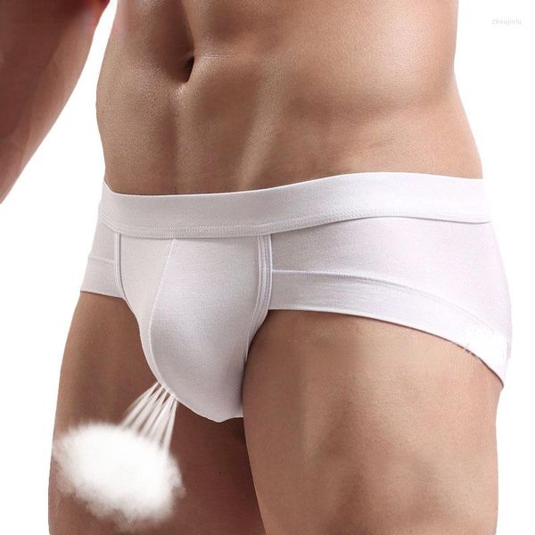 Calzoncillos Ropa interior para hombres Calzoncillos Modal Cintura baja Sexy U Convex Sac Bag White Small Boxer