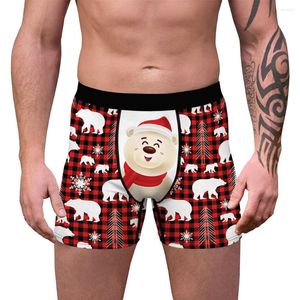 Onderbroek heren Kerstmis ondergoed 3D varken Polar Bear Snowflake Gedrukte kerstboks -boksers briefs Nieuwheid Boxershorts zachte slipje