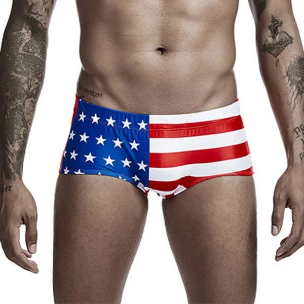 Sous-pants pour hommes shorts shorts drapeau imprimé de natation de natation de maillot de bain boxer shorts de bain plage de plage