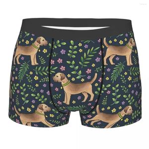 Caleçon Hommes Border Terriers Printemps Floral Sous-Vêtements Chien Amoureux Mode Boxer Culotte Homme Taille Moyenne S-XXL