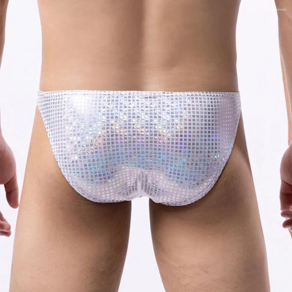 Caleçons pour hommes, Boxer taille basse, sous-vêtements brillants, culottes douces à pochette convexe, caleçons Sexy pour hommes, sous-vêtements Gay